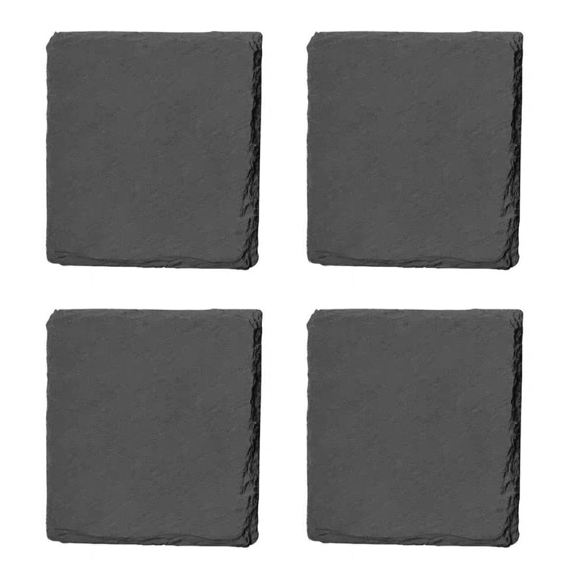 Rustic, Handcrafted, Natural, Slate Drink Coasters - Set of 4