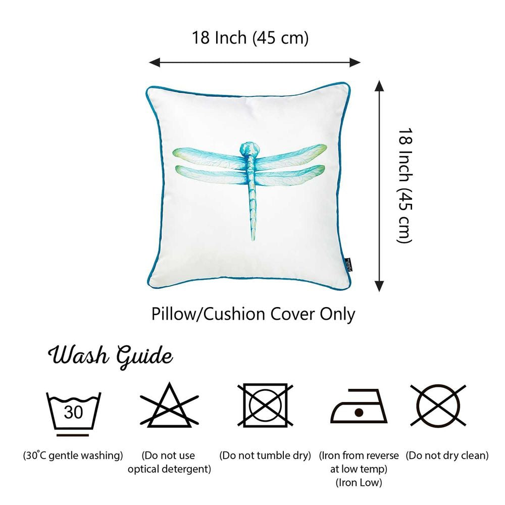 Watercolour Dragonfly Square 18" Throw Pillow Cover  (Set of 4)