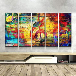 Abstract Musical Notes Canvas Set