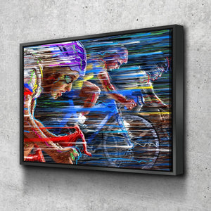 Abstract Cyclist Canvas Set