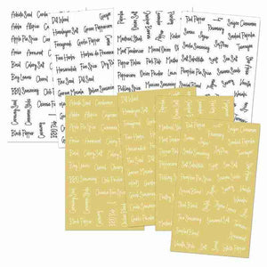 Spice & Food Label Stickers - 8 Sheets