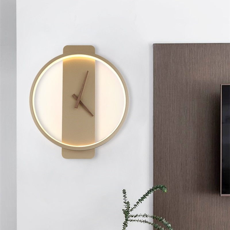 Modern Nordic Design 18 W LED Wall Lamp Clock