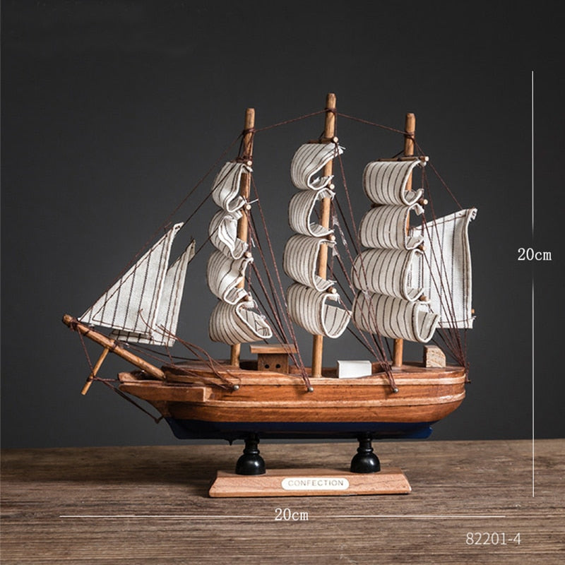 Caribbean Black Pearl Corsair Wooden Sailboat Model