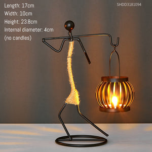 Nordic art - Iron & Hemp rope candle holder