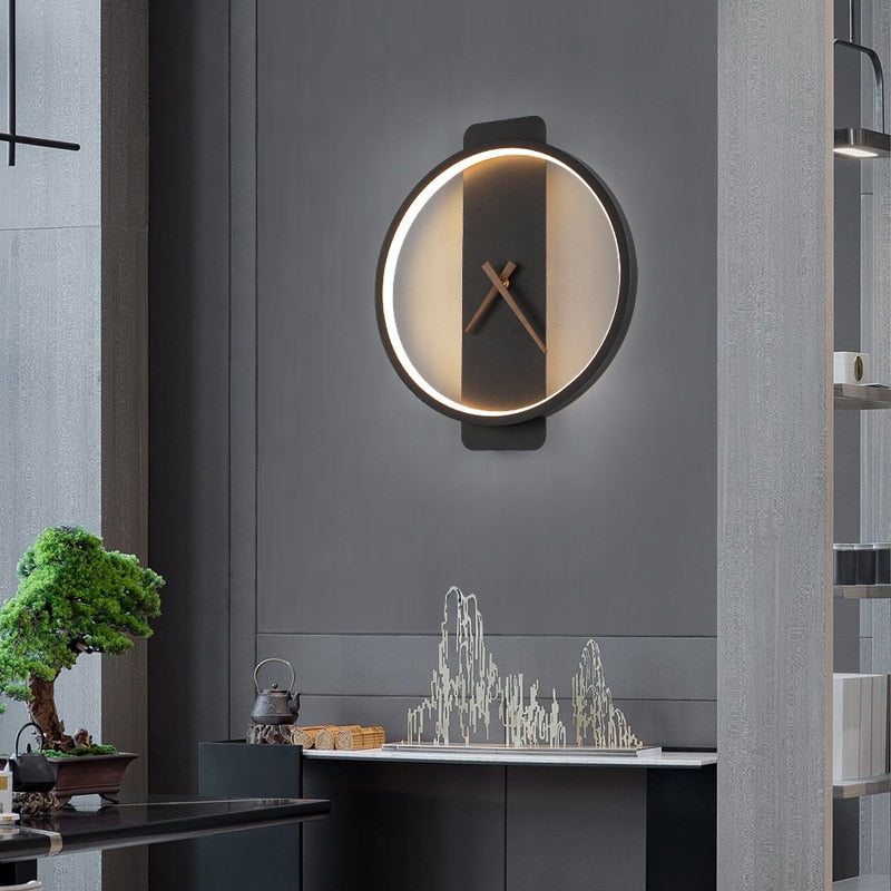 Modern Nordic Design 18 W LED Wall Lamp Clock