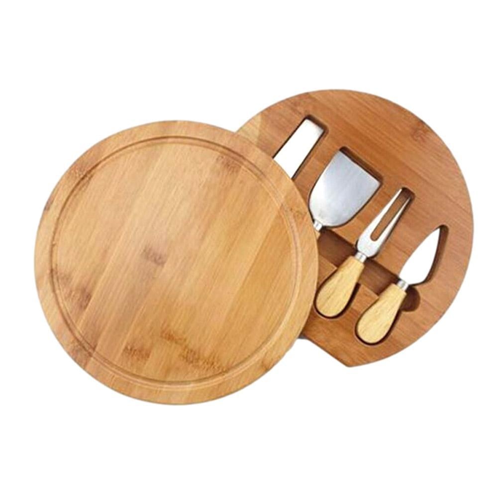 Eco-Friendly Bamboo Cheese Board With Cheese Knives