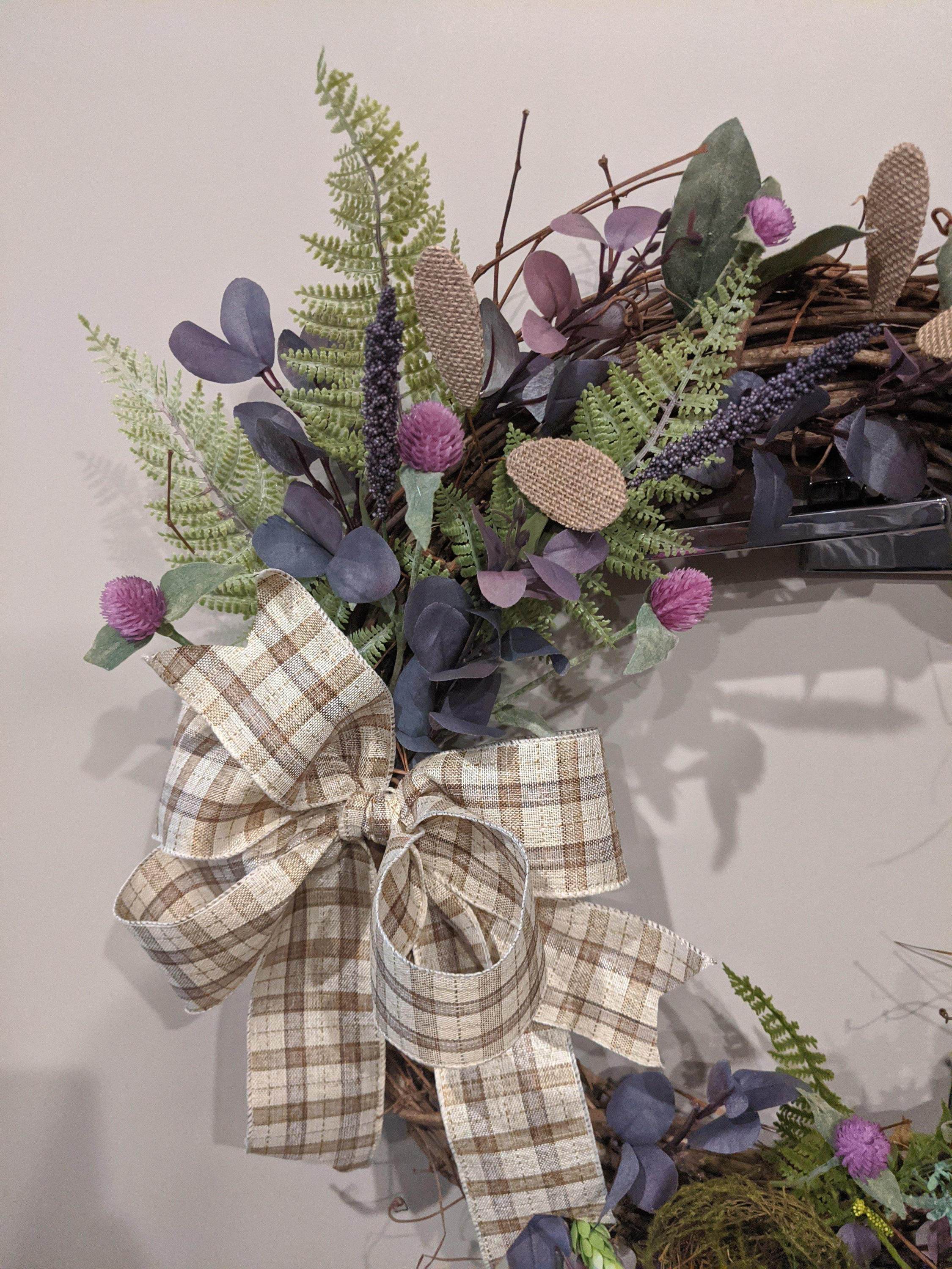 Handmade Farmhouse Purple Inspired Grapevine Wreath