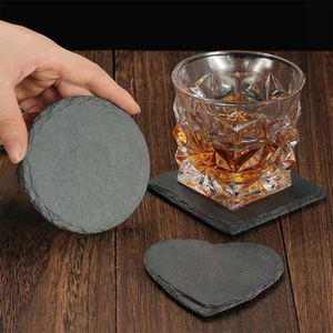 Rustic, Handcrafted, Natural, Slate Drink Coasters - Set of 4