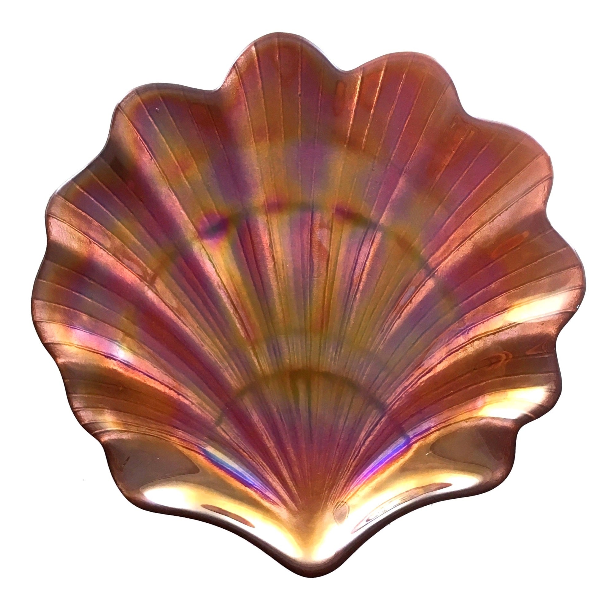 Scallop Shell Copper Glass Canapé Plate