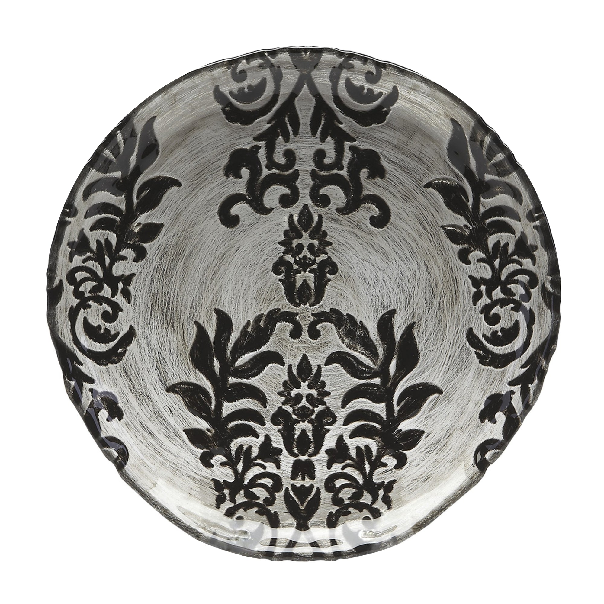 DAMASK Black Velvet Gilded Glass Canapé Plates
