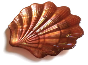 Scallop Shell Copper Glass Canapé Plate