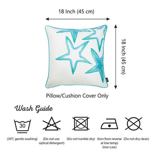 Marine Blue Stars Square 18" Throw Pillow Cover
