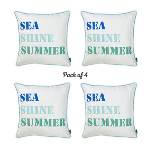 Marine Sea Shine Square 18" Throw Pillow Cover (Set of 4)