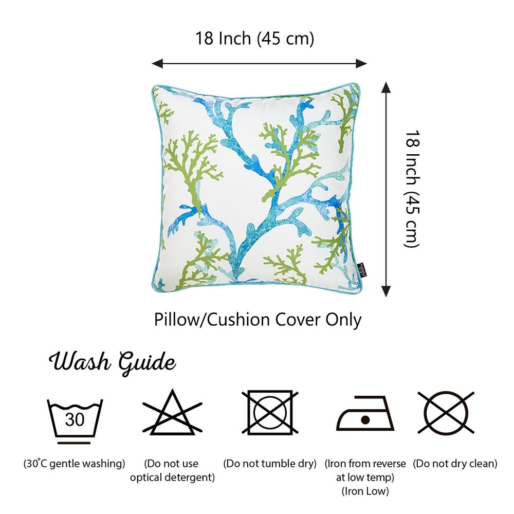 Marine Seahorse with Blue Coral Square 18" Throw Pillow Cover (Set of 2)