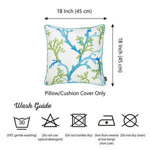 Marine Seahorse with Blue Coral Square 18" Throw Pillow Cover (Set of 2)