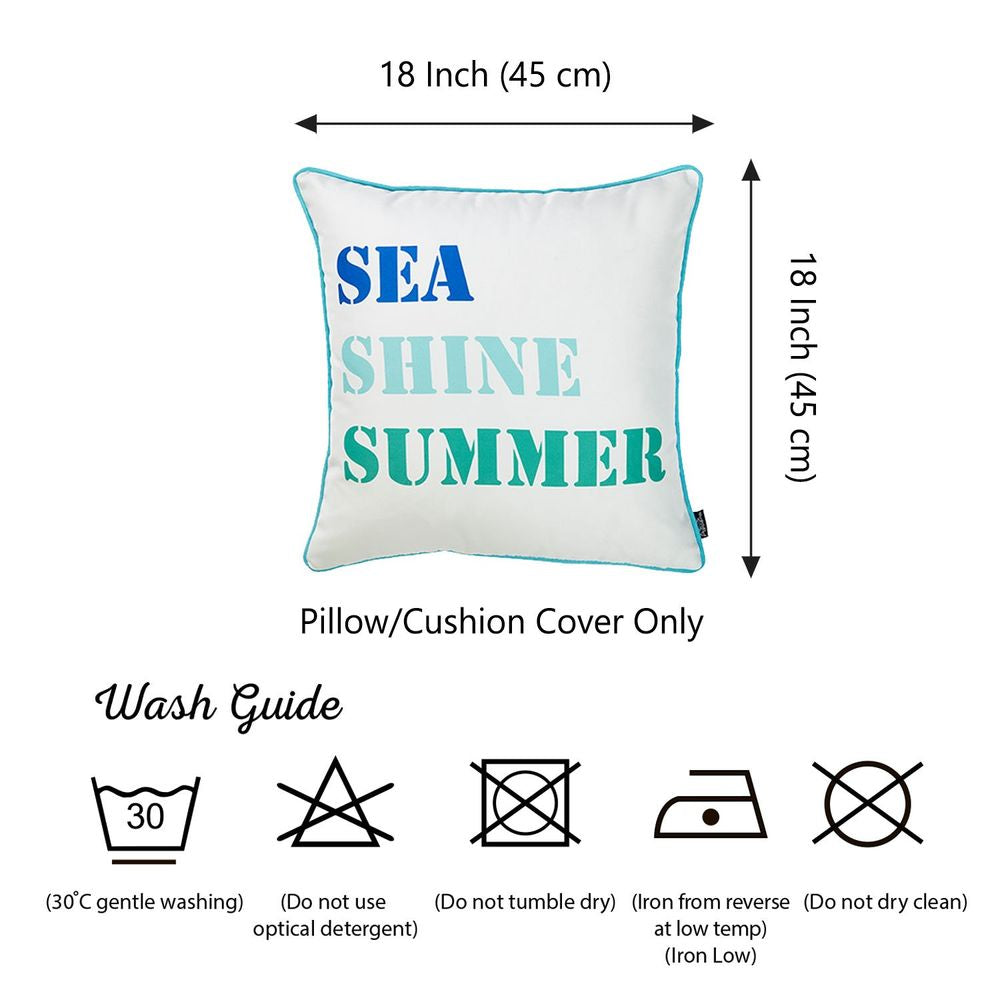 Marine Quote Stars Square 18" Throw Pillow Cover (Set of 2)