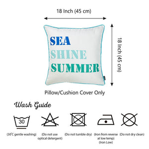 Marine Quote Stars Square 18" Throw Pillow Cover (Set of 2)