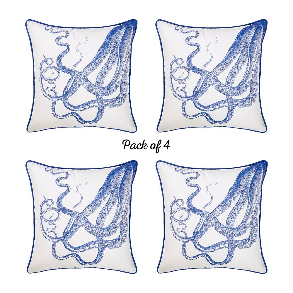 Nautica Octopus Square 18" Throw Pillow Cover (Set of 4)
